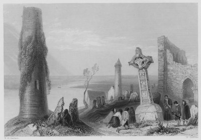 Antica Croce, Clonmacnoise da William Henry (after) Bartlett