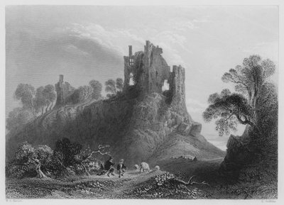 Castello di Carrigogunnell, vicino a Limerick (incisione) da William Henry (after) Bartlett