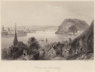 Coblenza ed Ehrenbreitstein (incisione) da William Henry (after) Bartlett