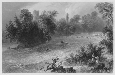 Rapide di Doonass, vicino a Castle Connell, sullo Shannon da William Henry (after) Bartlett