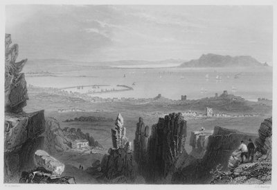 Baia di Dublino, dalle Cave di Kingstown da William Henry (after) Bartlett