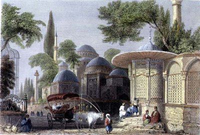 Fontana e Moschea di Chahzade, inciso da Roberts Sands da William Henry (after) Bartlett