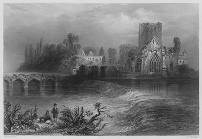 Abbazia di Holy-Cross, sul Suir da William Henry (after) Bartlett