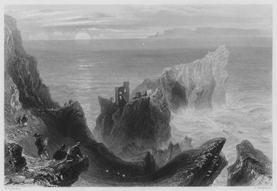 Castello di Kenbane, Contea di Antrim (incisione) da William Henry (after) Bartlett