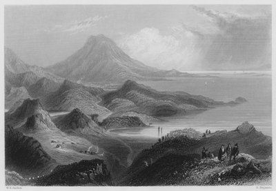 Lough Conn e Monte Nephin (incisione) da William Henry (after) Bartlett