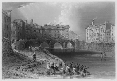 Vecchio Ponte di Baal, Limerick, ora demolito da William Henry (after) Bartlett