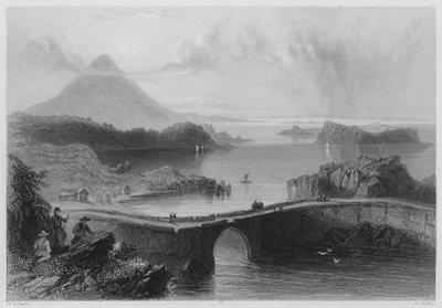 Ponte di Pontone, Lough Conn (incisione) da William Henry (after) Bartlett