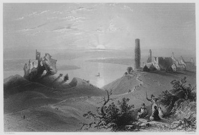 Sette chiese di Clonmacnoise, sullo Shannon da William Henry (after) Bartlett