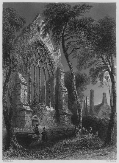 Abbazia di Youghall, la Residenza di Sir Walter Raleigh da William Henry (after) Bartlett