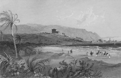 Approccio a Caipha, Baia di Acri, Costa della Palestina da William Henry Bartlett