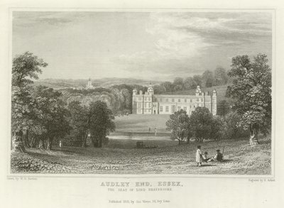 Audley End, Essex, la residenza di Lord Braybrooke da William Henry Bartlett