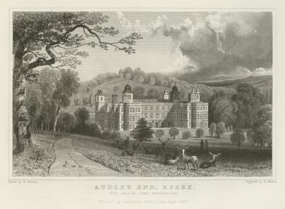 Audley End, Essex, la residenza di Lord Braybrooke da William Henry Bartlett