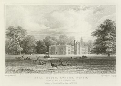 Bell House, Aveley, Essex, residenza di Sir T B Lennard, baronetto da William Henry Bartlett