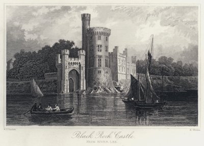 Castello di Black Rock, dal fiume Lee da William Henry Bartlett