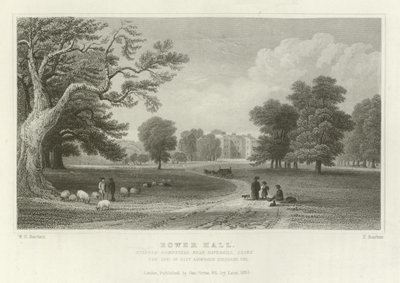 Bower Hall, Steeple Bumpstead, vicino a Haverhill, Essex, la residenza di Elly Anderson Stephens, Esquire da William Henry Bartlett