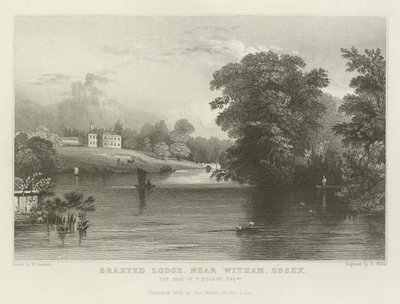Braxted Lodge, vicino a Witham, Essex, la residenza di P Ducane, Esquire da William Henry Bartlett