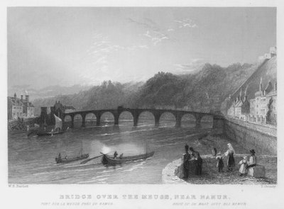 Ponte sulla Mosa, vicino a Namur da William Henry Bartlett