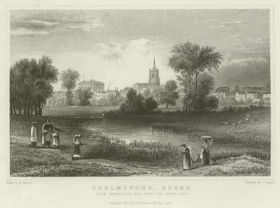 Chelmsford, Essex, da Springfield Hill, vicino alle Cave di Ghiaia da William Henry Bartlett