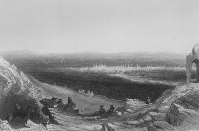 Damasco, vista distante dal lato della montagna da William Henry Bartlett