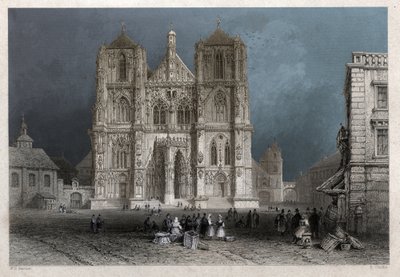Duomo di Ratisbona (incisione, ca. 1830) da William Henry Bartlett