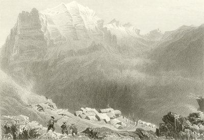 Dormeilleuse, Alpi Alte, la scena dei lavori di Felix Neff da William Henry Bartlett