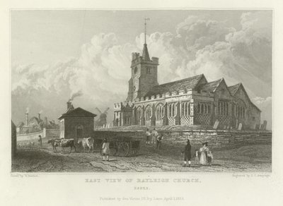 Vista est della chiesa di Rayleigh, Essex da William Henry Bartlett