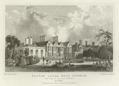 Easton Lodge, vicino a Great Dunmow, la sede del Visconte Maynard, Essex da William Henry Bartlett