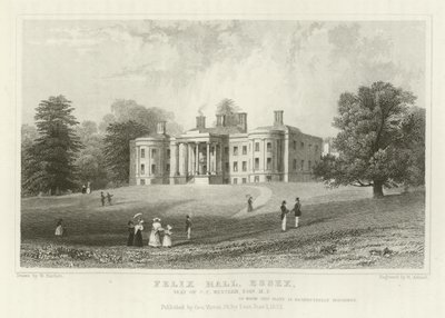 Felix Hall, Essex, residenza di C C Western, Esquire, MP da William Henry Bartlett