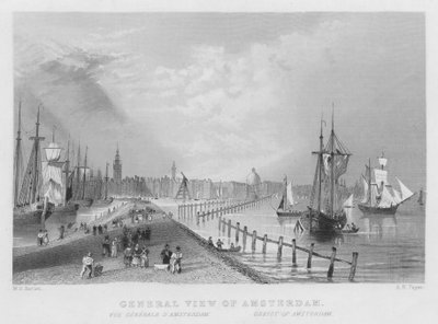 Vista Generale di Amsterdam (incisione) da William Henry Bartlett