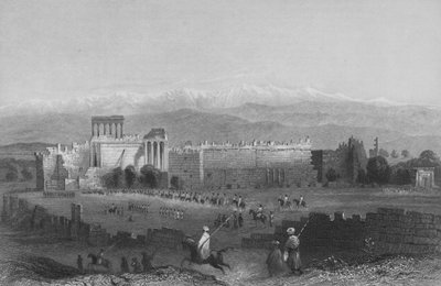 Veduta generale di Balbec e Anti-Libano da William Henry Bartlett