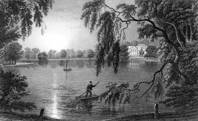 Gosfield Hall, dalla Weathersfield Road, Essex, inciso da Charles Mottram, 1833 da William Henry Bartlett