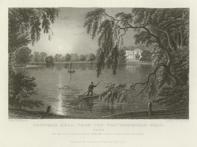 Gosfield Hall, dalla Weathersfield Road, Essex, la residenza di E G Barnard, Esquire da William Henry Bartlett