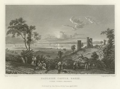 Castello di Hadleigh, Essex, verso Sheerness da William Henry Bartlett