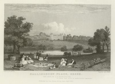Hallingbury Place, Essex, la residenza di J A Houblen, Esquire da William Henry Bartlett