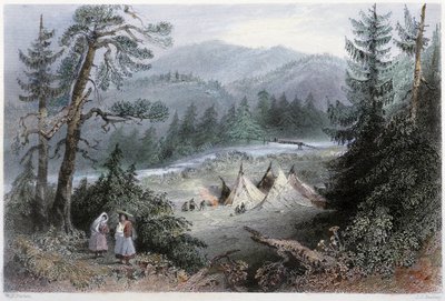Campo indiano vicino al Ponte del Generale, area di Annapolis - in "Canadian scenery illustrated" di W.H. Bartlett, Londra da William Henry Bartlett