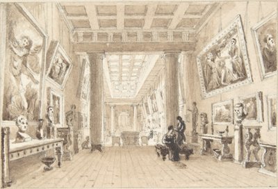 Interno della galleria di dipinti di Thomas Hope, Duchess Street, Londra da William Henry Bartlett