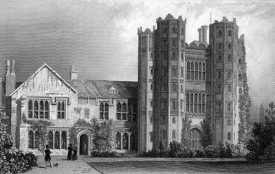Layer Marney Tower, Essex, inciso da Henry Wallis, 1832 da William Henry Bartlett