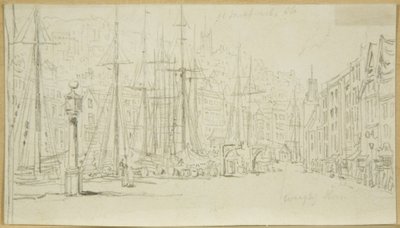 Guardando lungo Broad Quay dal Quadrante Solare da William Henry Bartlett