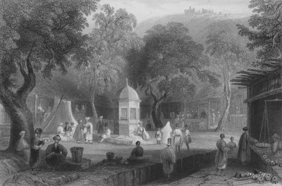 Scena di mercato e fontana, Antiochia da William Henry Bartlett