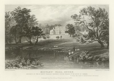 Mistley Hall, Essex, residenza del Right Honourable Charles Manners Sutton, Speaker della Camera dei Comuni da William Henry Bartlett