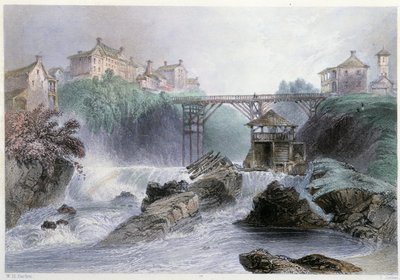 Ponte a Sherbrooke - in "Canadian Scenery illustrated" di William Henri Bartlett, ed. George Virtue da William Henry Bartlett