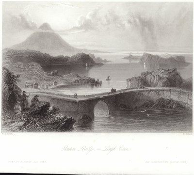 Ponte di Pontoni su Lough Conn da William Henry Bartlett