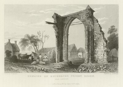 Rovine del Priorato di Bycknacre, Essex, vicino a Danbury da William Henry Bartlett