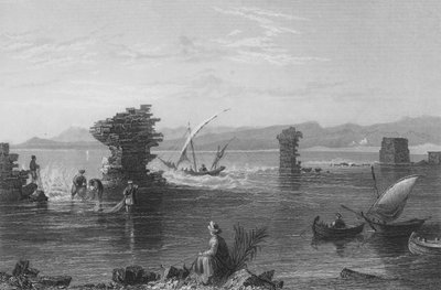 Rovine del porto di Tiro da William Henry Bartlett