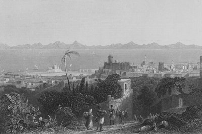 Rodi, dalle alture, vicino alla villa di Sir Sidney Smith da William Henry Bartlett