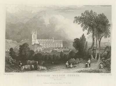 Chiesa di Saffron Walden, dal sud, Essex da William Henry Bartlett
