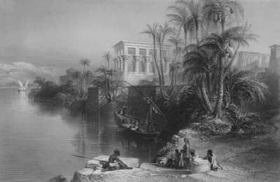 Scena sul fiume Nilo a Philoe, sopra Syene (incisione) da William Henry Bartlett