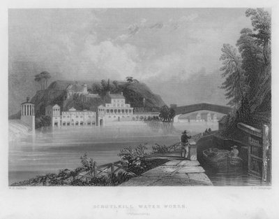 Schuylkill Water Works, Philadelphia da William Henry Bartlett