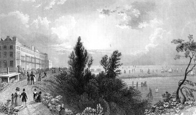 Southend Terrace, Essex, inciso da Henry Wallis, 1832 da William Henry Bartlett
