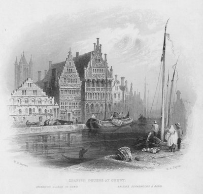 Case Spagnole a Gand (incisione) da William Henry Bartlett